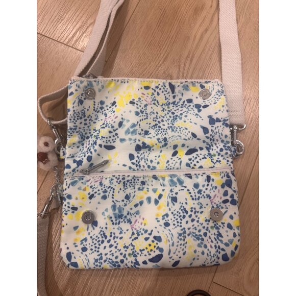 Kipling Crossbody Bag With Adjustable Strap & Plush Charm Multicolor Abstract Pr - Picture 5 of 7